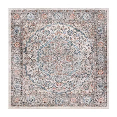 Martha Stewart May Medallion 6'7" X 6'7" Indoor Square Area Rug In Gray