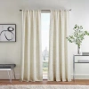 Martha Stewart Metallic Leaves Rod Pocket Light-filtering Set Of 2 Curtain Panel In White