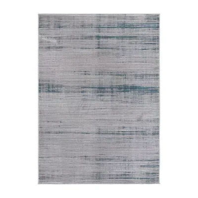 Martha Stewart Mila Stripe Indoor Rectangular Area Rug In Gray