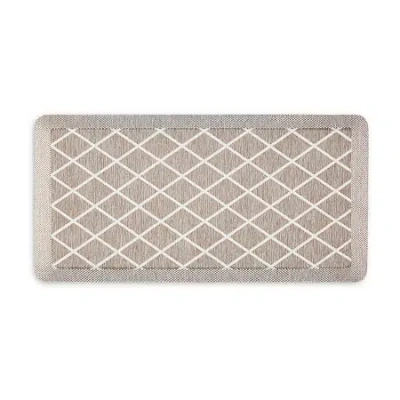 Martha Stewart Miles Air Diamond Indoor Rectangular Kitchen Mat In Brown