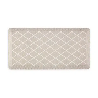 Martha Stewart Miles Air Diamond Indoor Rectangular Kitchen Mat In Sand
