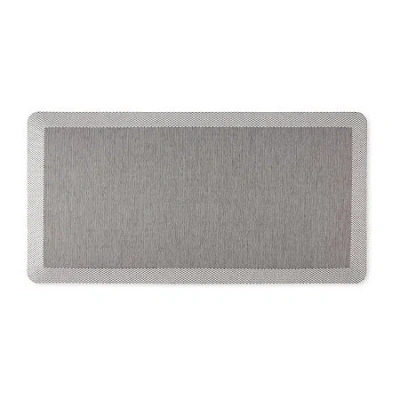 Martha Stewart Mira Air Solid Indoor Rectangular Kitchen Mat In Gray