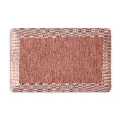 Martha Stewart Mira Air Solid Indoor Rectangular Kitchen Mat In Red