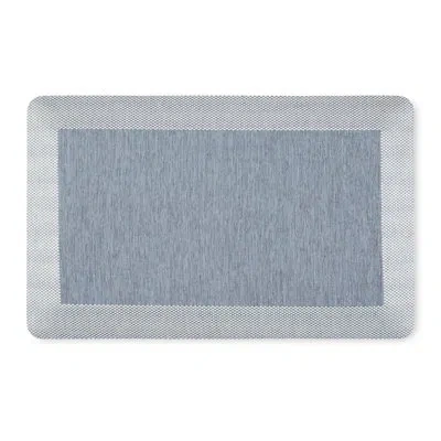 Martha Stewart Mira Modern Heathered Anti-fatigue Air-infused Kitchen Mat In Blue