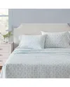 Martha Stewart Ms Core Floral Cotton Percale Sheet Set In Blue