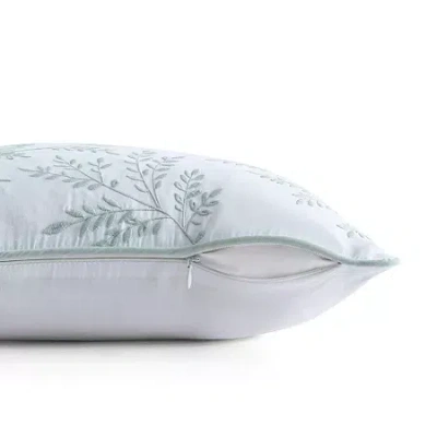 Martha Stewart Murray Leaves Embroidered 18x18 Square Throw Pillow In White