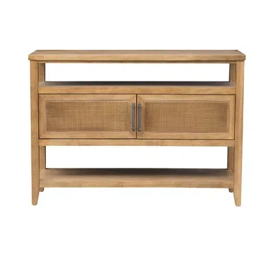 Martha Stewart Naomi 2-door Cane Storage Console Table In Honey