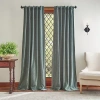 Martha Stewart Naples Chenille Back Tab Light-filtering Set Of 2 Curtain Panel In Green