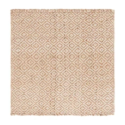Martha Stewart Nell Bordered Woven 6' X 6' Indoor Square Area Rug In Neutral