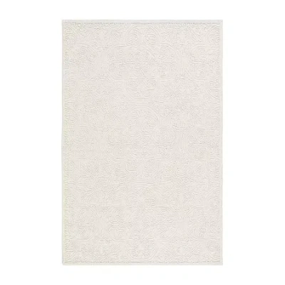 Martha Stewart Nora Medallion Hand Tufted Indoor Rectangular Accent Rug In White
