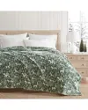 Martha Stewart Nordic Forest Plush Throw Blanket In Green