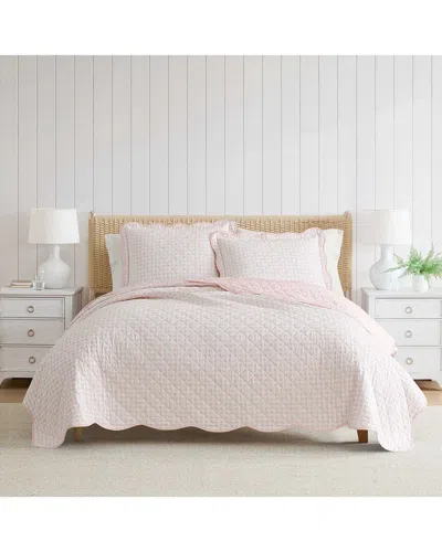 Martha Stewart Olivia Gingham Cotton Percale Quilt Set In Neutral