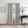 Martha Stewart Otto Grommet Top Blackout Single Curtain Panel In Silver