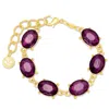 Martha Stewart Oval Crystal Statement Bracelet, Red In Pattern