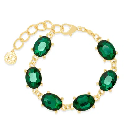 Martha Stewart Oval Crystal Statement Bracelet, Red In Pattern