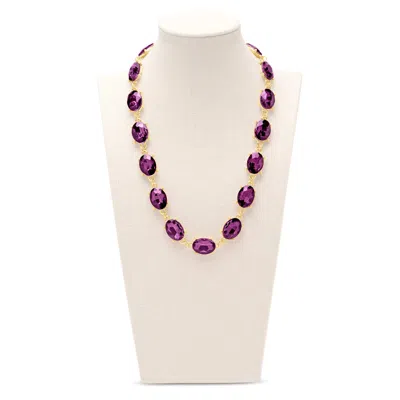 Martha Stewart Oval Crystal Statement Necklace, Green In Pattern