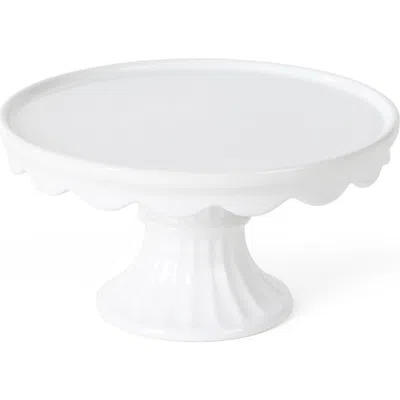 Martha Stewart Patterson Round Stoneware Cake Stand In White