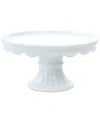 Martha Stewart Patterson Round Stoneware Cake Stand In White