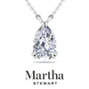 Martha Stewart Pear Shape Lab Grown Diamond Solitaire Necklace In 14 Karat Gold, Lab Grown Diamond Necklace In Metallic