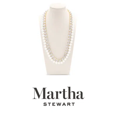 Martha Stewart Pearl And Crystal Necklace In Gold, 24 Inches For Women