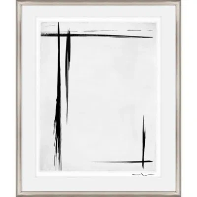 Martha Stewart Perry Street Paper Wall Art, Modern Abstract: Linear Study I, 28.75" X 34.75", Living Room And Bedro In Silver
