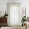 Martha Stewart Piece Macrame Linen Curtain Panel Pair In Linen