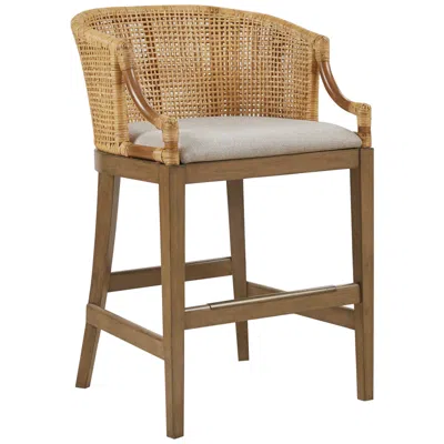 Martha Stewart Playa 25" Natural Rattan Counter Stool In Brown