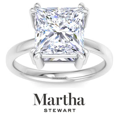 Martha Stewart Princess Cut Shape Lab Grown Diamond Solitaire Ring, Diamond Engagement Ring In 14 Karat Gold In Metallic