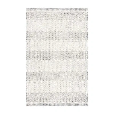 Martha Stewart Rae Stripe Loomed Indoor Rectangular Area Rug In White