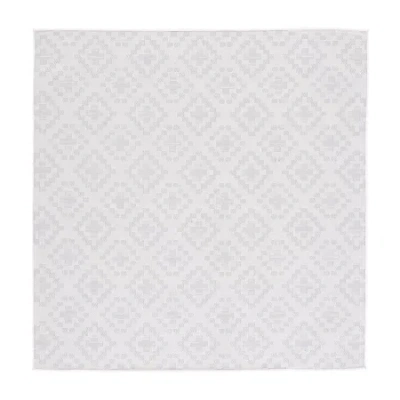 Martha Stewart Robin Geometric Washable 6'7" X 6'7" Outdoor Square Area Rug In Gray