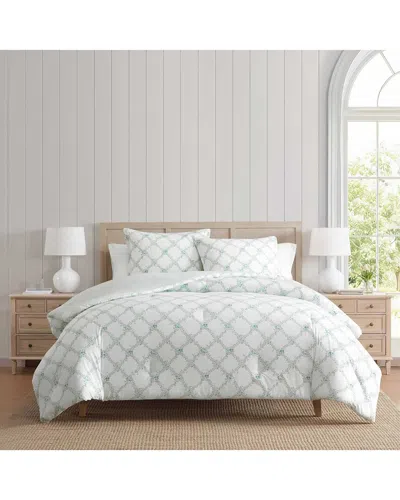 Martha Stewart Romantic Trellis Cotton Comforter Set In White