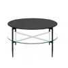 Martha Stewart Round Coffee Table With Interchangeable Wood And Glass Top In Gray