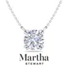 Martha Stewart Round Shape Lab Grown Diamond Solitaire Necklace In 14 Karat Gold In Metallic
