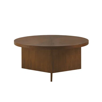Martha Stewart Sadie Round Coffee Table, Brown Color