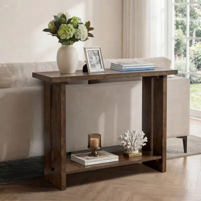 Martha Stewart Shiloh Console Table In Dark Coffee