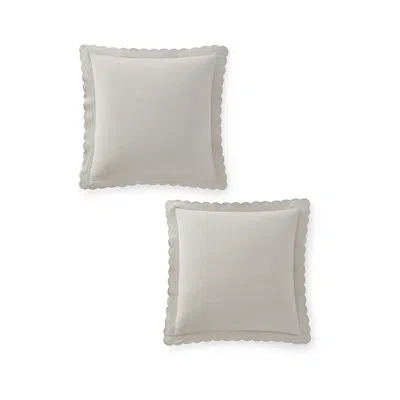 Martha Stewart Signature Scallop 2 Piece Euro Sham Set In Grey