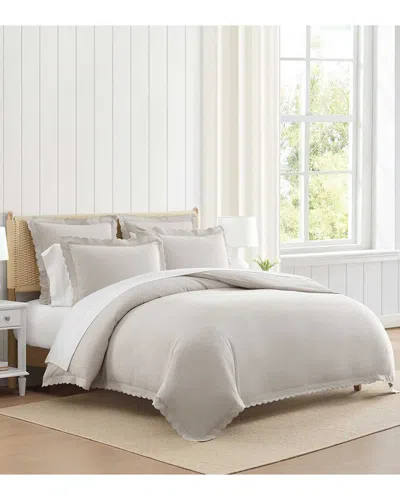 Martha Stewart Signature Scallop Duvet Set In Gray