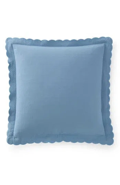 Martha Stewart Signature Scallop Set Of 2 Euro Pillow Shams In Blue