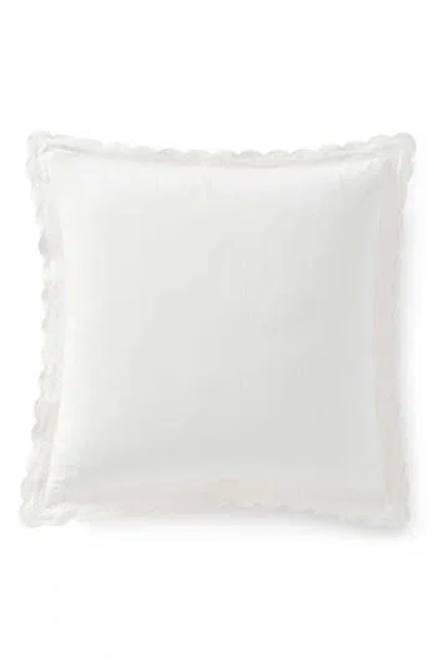 Martha Stewart Signature Scallop Set Of 2 Euro Pillow Shams In Pearl White