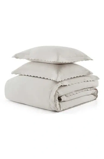 Martha Stewart Signature Scallop Solid Pique Duvet Set