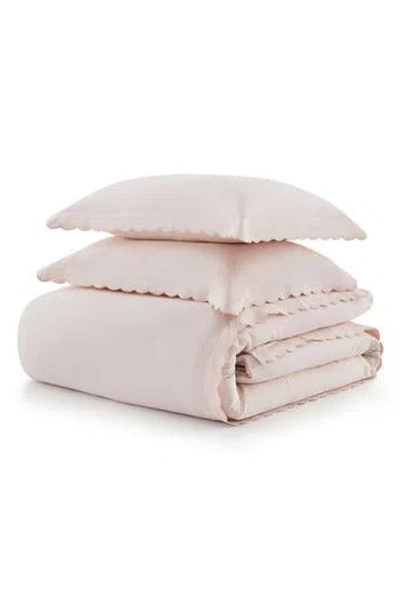 Martha Stewart Signature Scallop Solid Pique Duvet Set