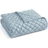 Martha Stewart Simone Solid Reversible Blanket In Blue