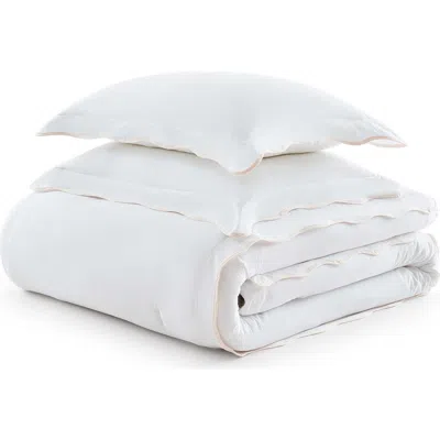 Martha Stewart Simple Scallop Cotton Percale Comforter Set