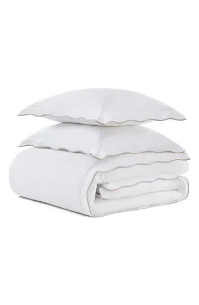 Martha Stewart Simple Scallop Cotton Percale Duvet Set
