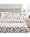Martha Stewart Ski Village Cotton Flannel Sheet Set In White