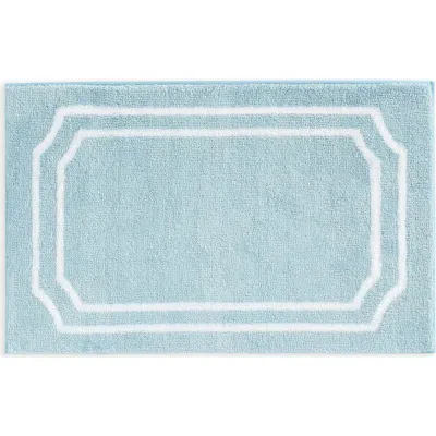 Martha Stewart Skylands Border Microfiber Bath Rug In Blue
