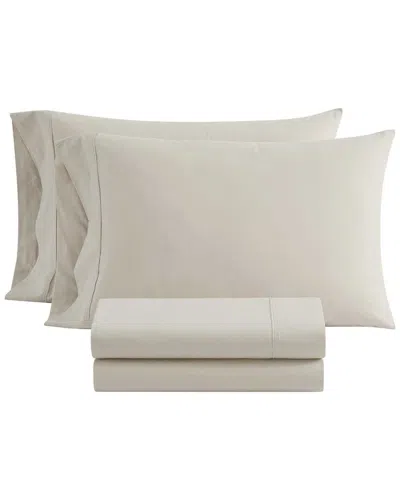 Martha Stewart Skylands Collection Cotton Percale Sheet Set In Neutral