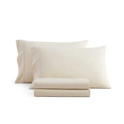 Martha Stewart Skylands Solid Cotton Percale Sheet Set In Beige