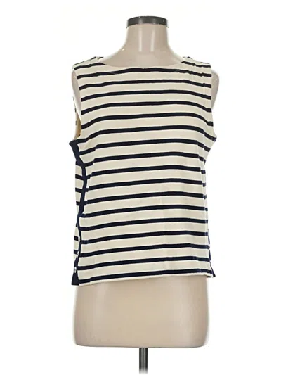 Pre-owned Martha Stewart Sleeveless Top Ivory Boatneck Tops