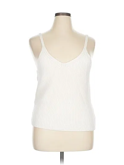 Pre-owned Martha Stewart Sleeveless Top White Sweetheart Neckline Tops